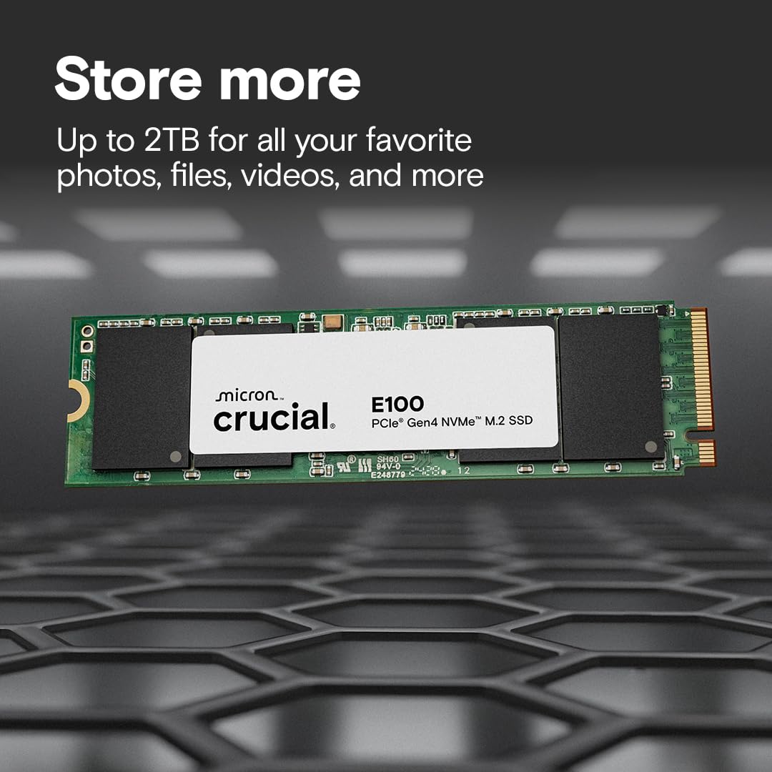 SSD 480GB CRUCIAL E100 NVME