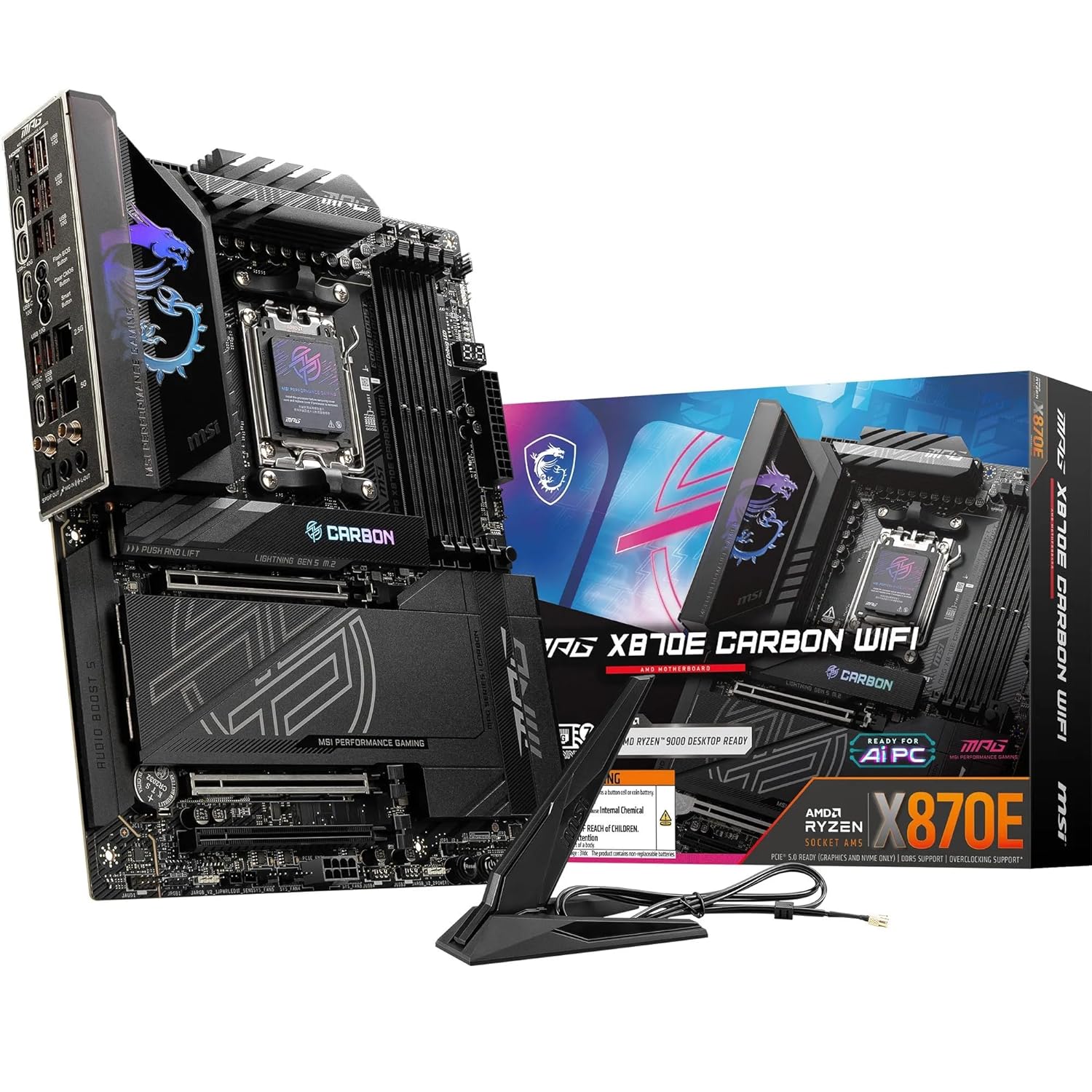 MSI MPG X870E Carbon WiFi Motherboard – ATX | AM5 | DDR5 8400+MHz