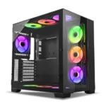 Ant Esports Crystal XL (ATX) Mid Tower Cabinet (Black) - Image 3