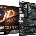 GIGABYTE B550M DS3H AC R2 AM4 Micro-ATX Motherboard with Wi-Fi
