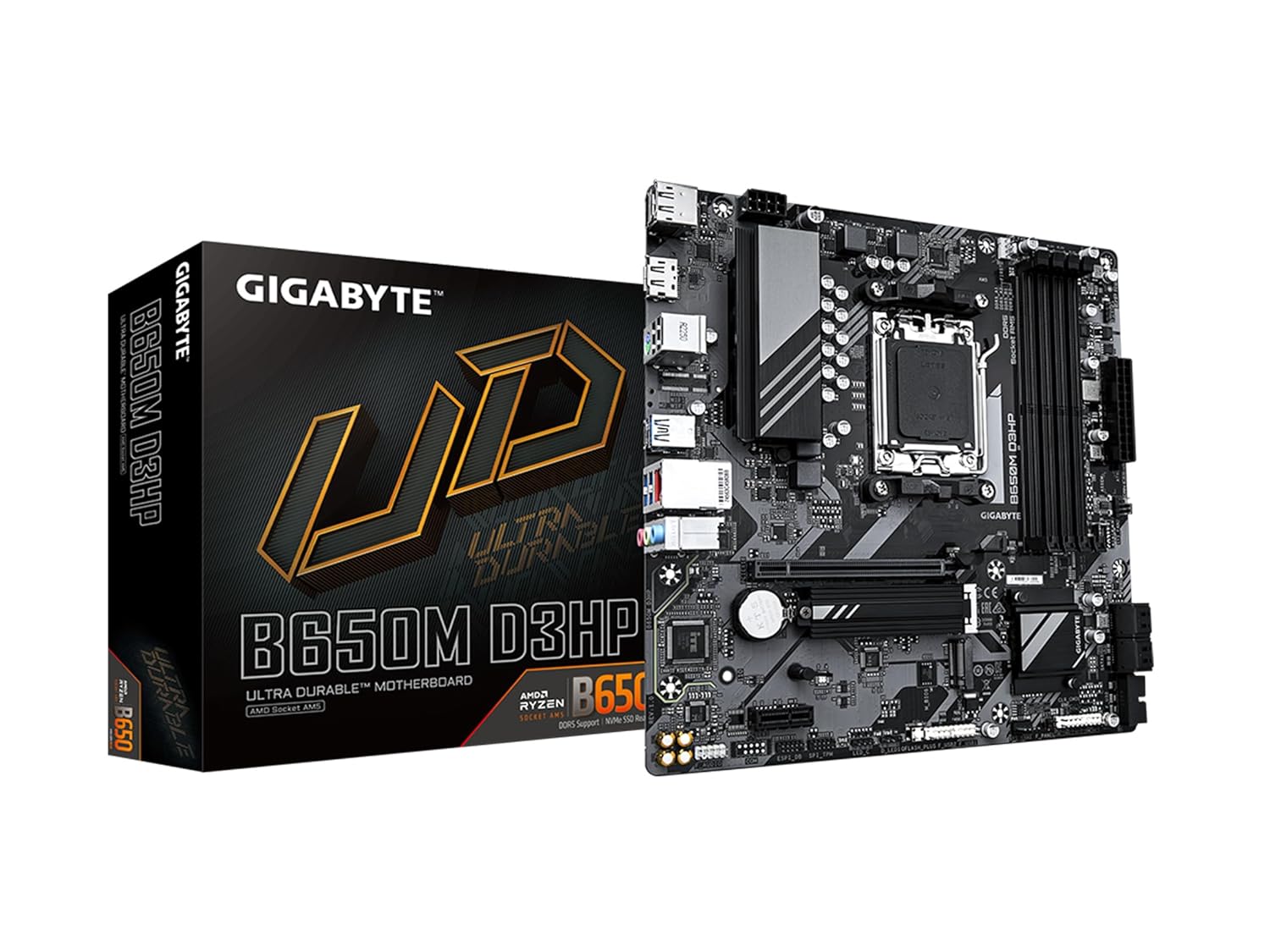 B650M D3HP GIGABYTE GIGABYTE B650M D3HP AM5 Micro-ATX Motherboard with DDR5 & PCIe 4.0 - Image 1