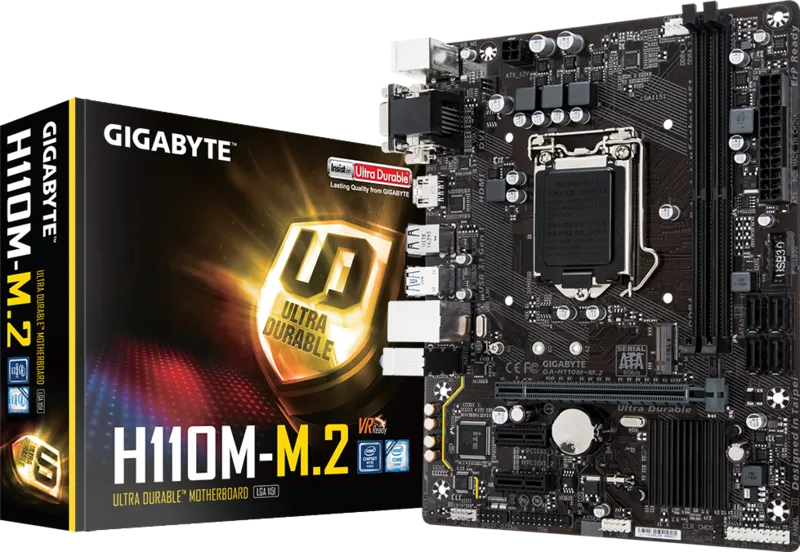 H110M-M.2 GIGABYTE GIGABYTE H110M-M.2 DDR4 Motherboard (Intel 6th & 7th Gen Support) - Image 1
