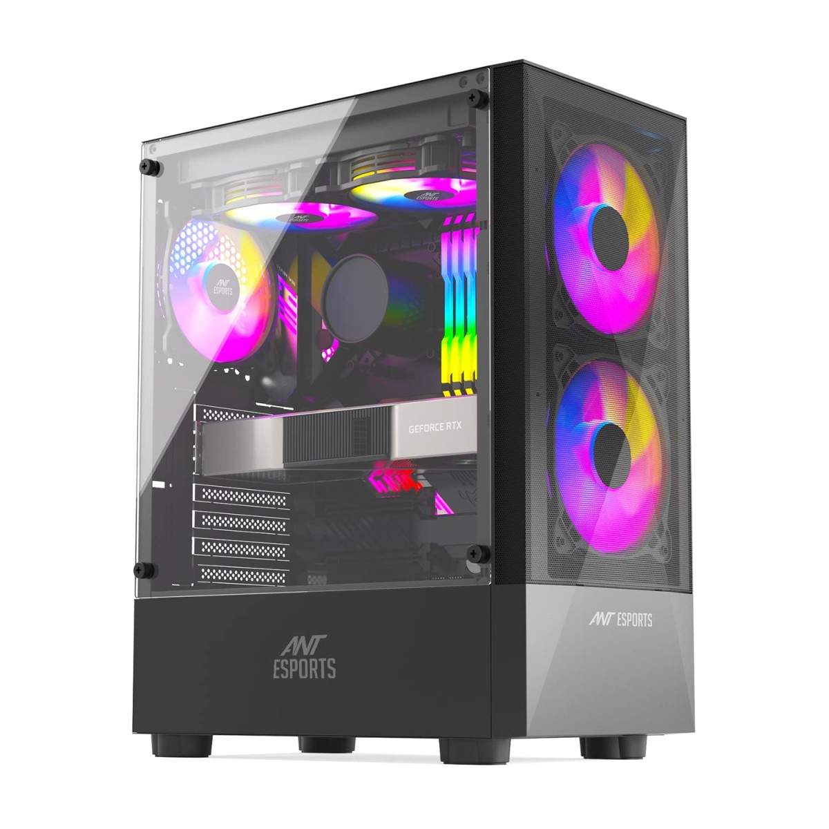 Ant-Esports-ICE-100-Mid-Tower-Computer-CaseGaming-Cabinet-Black-Supports-ATX-Mic-1200x1200 Family Hub PCs - Image 1