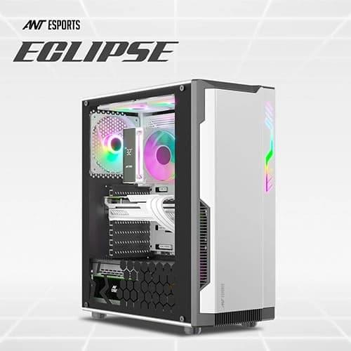 Ant Esports Eclipse White-Black ARGB ATX Mid Tower Case - Image 1